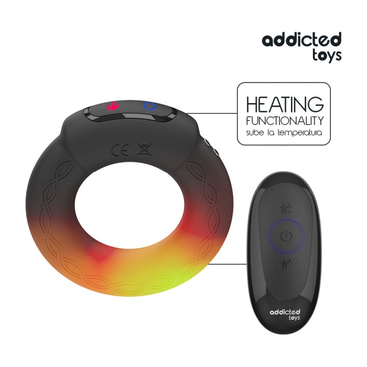 ADDICTED TOYS Anul vibrant pentru penis cu efect de căldură