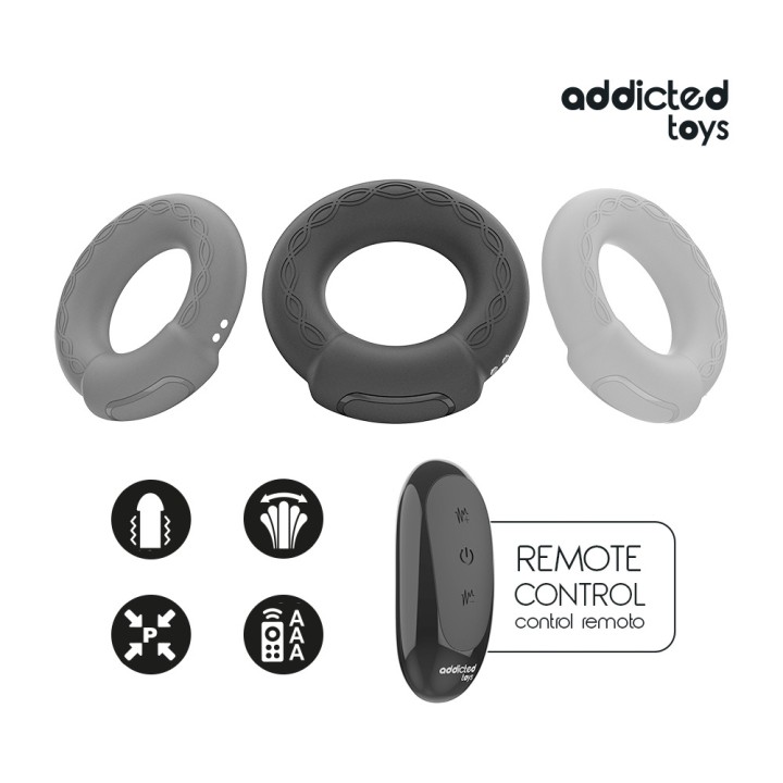 ADDICTED TOYS Anul vibrant pentru penis cu efect de căldură