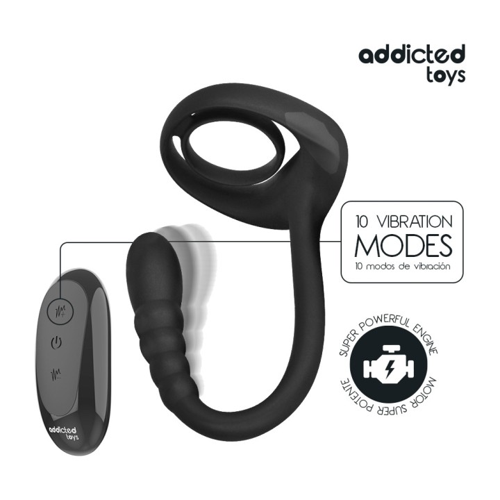 ADDICTED TOYS Vibratér pre penis s remote controlom P-SPOT