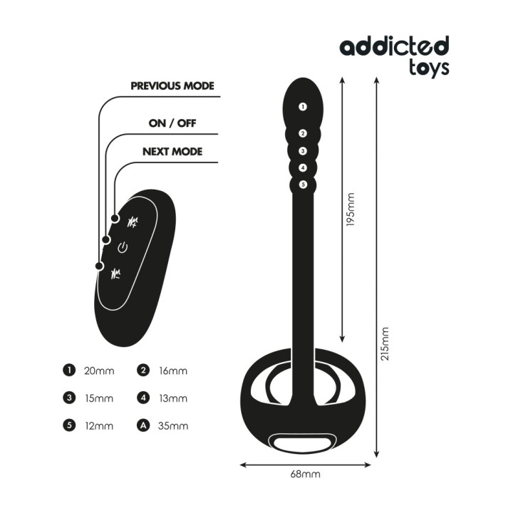ADDICTED TOYS Vibratér pre penis s remote controlom P-SPOT