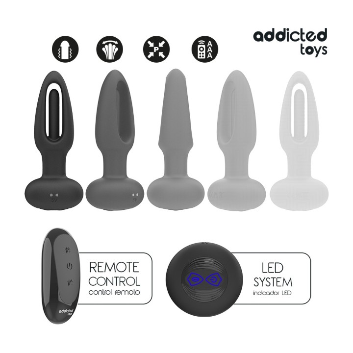 ADDICTED TOYS Plug anale con lingua vibrante e remote