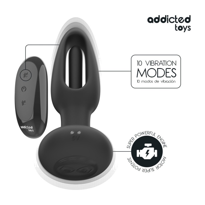 ADDICTED TOYS Plug anal amb llengua vibradora i control
