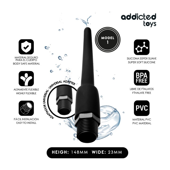 ADDICTED TOYS Limpa-anal com adaptador universal modelo 1