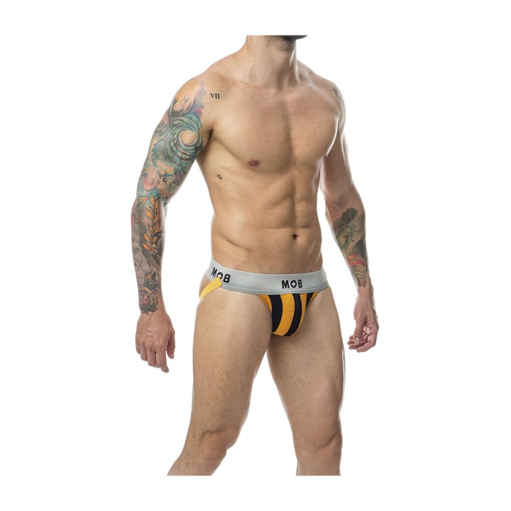 MOB EROTICWEAR Jockstrap classique rayé pour homme STRIPE