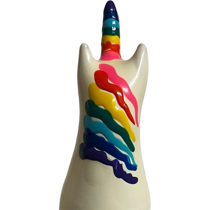 CONDOMERIE Handpainted regnbueskærm med unikornform D-243242