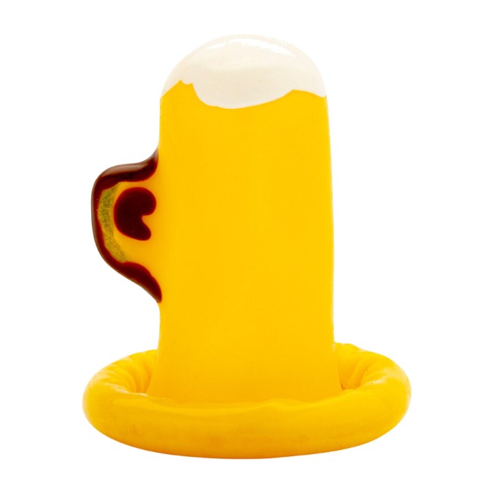 CONDOMERIE Gekleurde decoratieve bierglas vorm handschoen