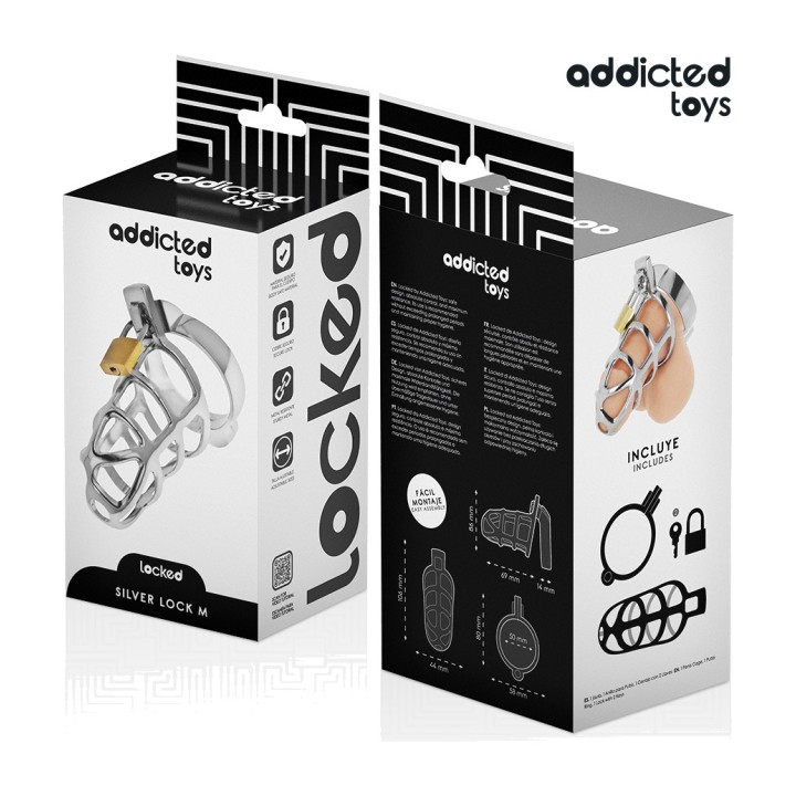 ADDICTED TOYS Cely pro penis z kovu LOCKED-SILVER LOCK