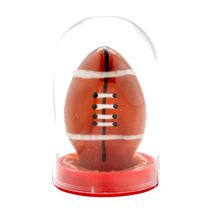 CONDOMERIE Handpainted dekorerad kondom i rugbybollform