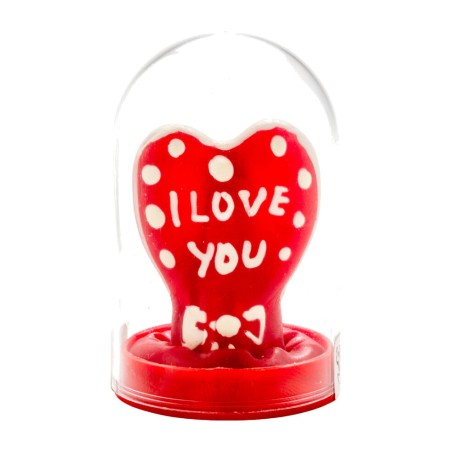 preservativo decorado pintado a mano con forma de corazón te amo modelo 1