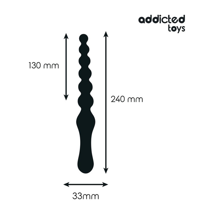 ADDICTED TOYS Massatger anal doble de silicona 24 CM