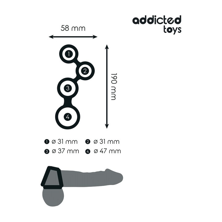 ADDICTED TOYS Penis ring with testicle separators D-242864