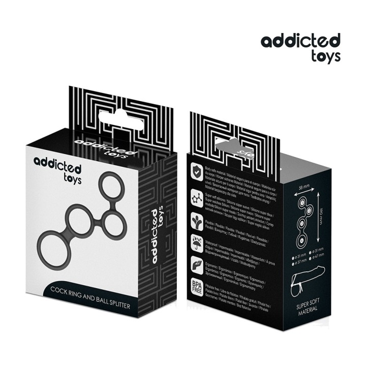 ADDICTED TOYS Penis ring with testicle separators D-242864