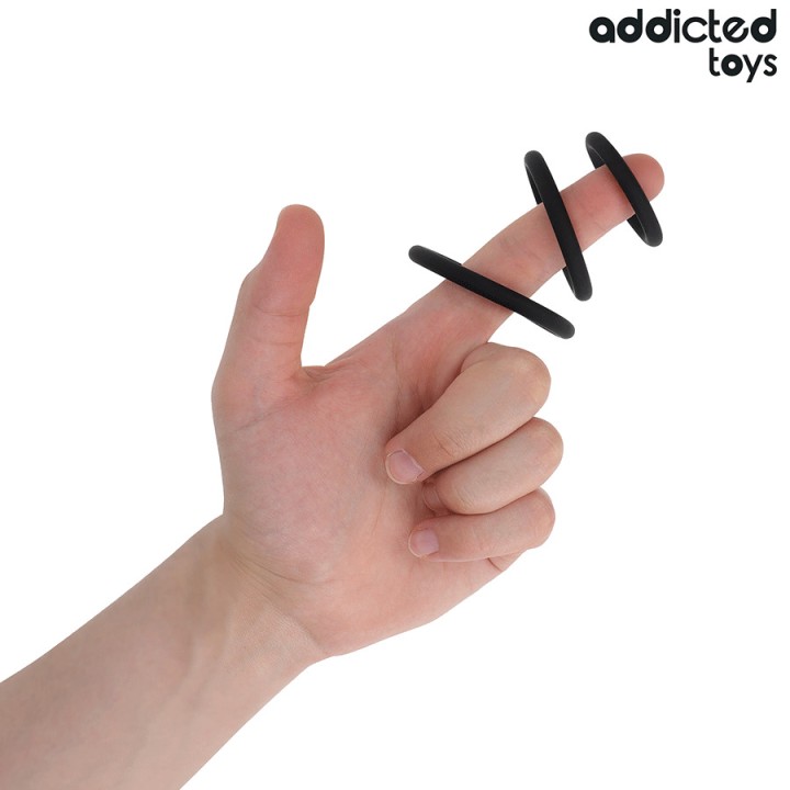 ADDICTED TOYS Set af siliconeringe til penis, model 2