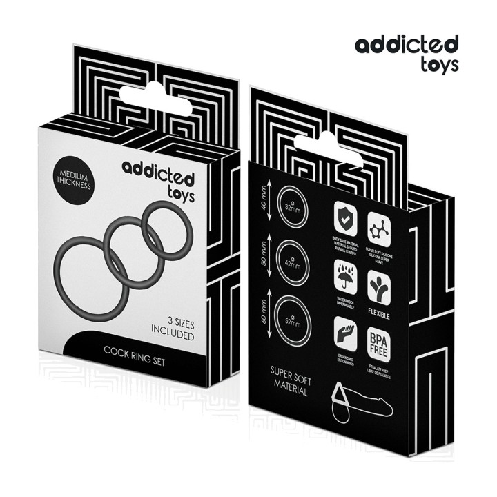 ADDICTED TOYS Sadařenina siličitých prstenů pro penis model
