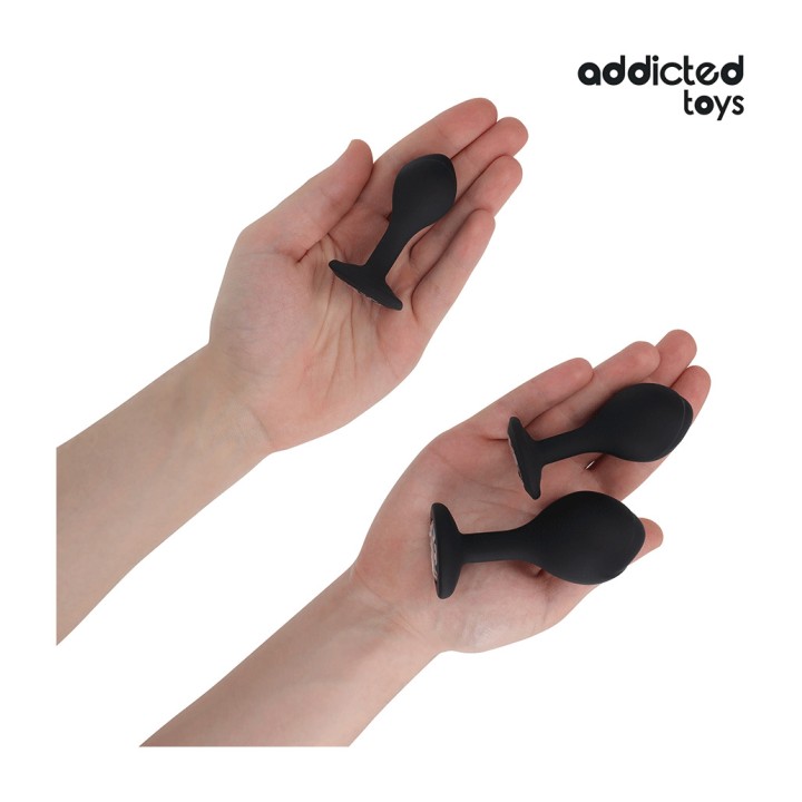 ADDICTED TOYS Conjunto de 3 plugs anais silicone com joia