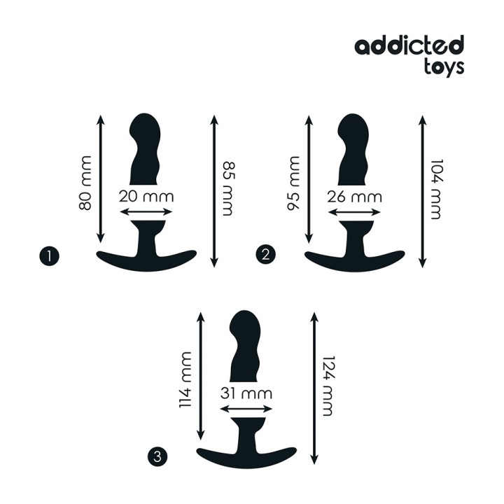 ADDICTED TOYS Nabor 3 analnih zaciklov iz silikonca model 1