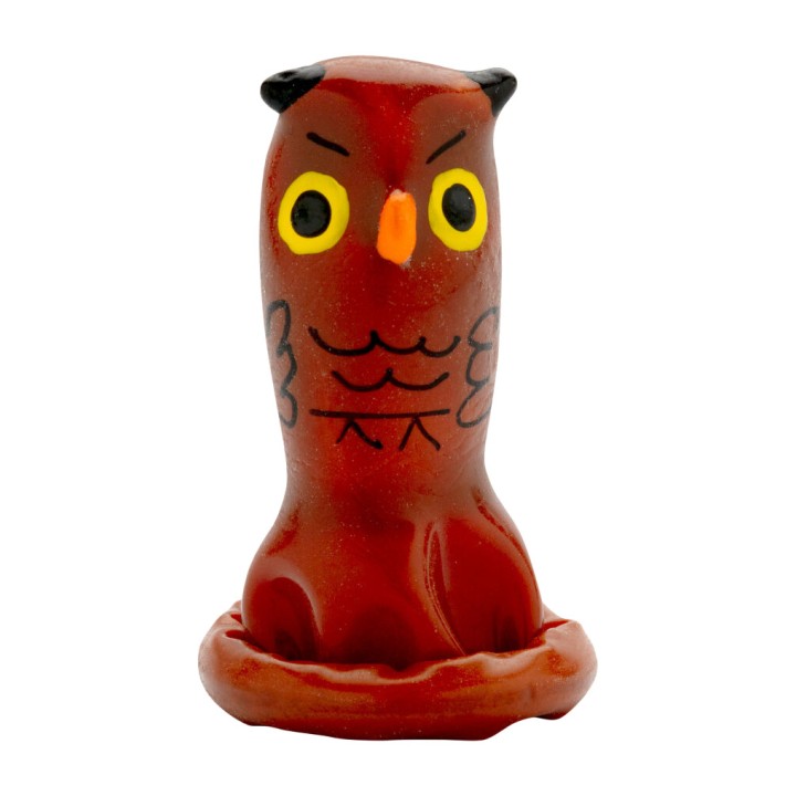 CONDOMERIE Handpainted dekorerad condom i form av uggla
