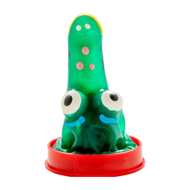 CONDOMERIE Decorative hand-painted crocodile-shaped condom