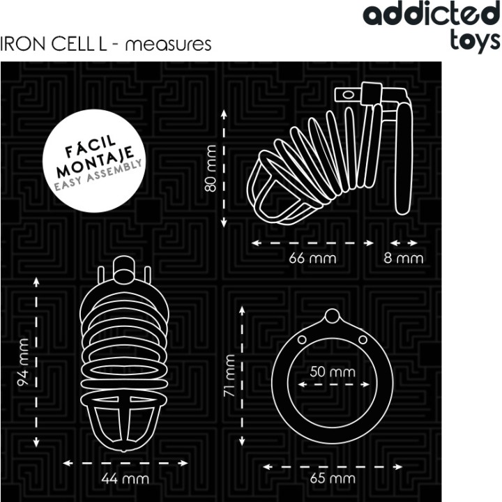 ADDICTED TOYS Penislus voor mannen LOCKED-IRON CELL