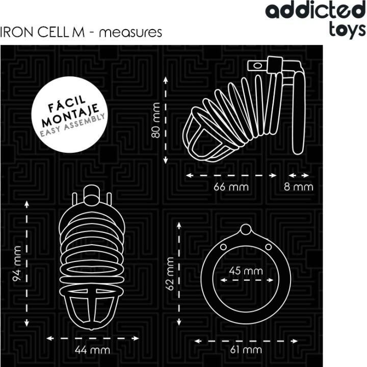 ADDICTED TOYS Cely pro penis z kovu LOCKED-IRON CELL