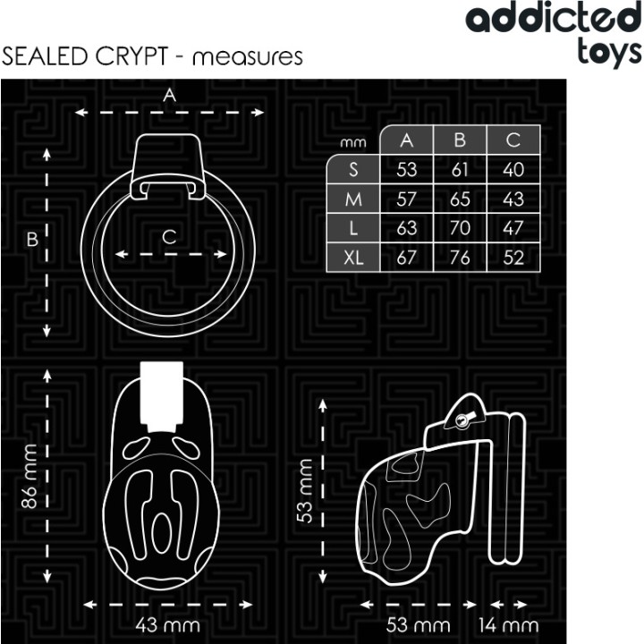 ADDICTED TOYS Cage da castità per pene LOCKED-SEALED-CRYPT 8