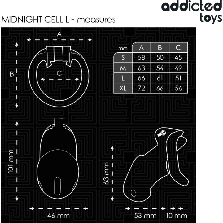 ADDICTED TOYS Penislokk LOCKED-MIDNIGHT CELL D-242956VAR