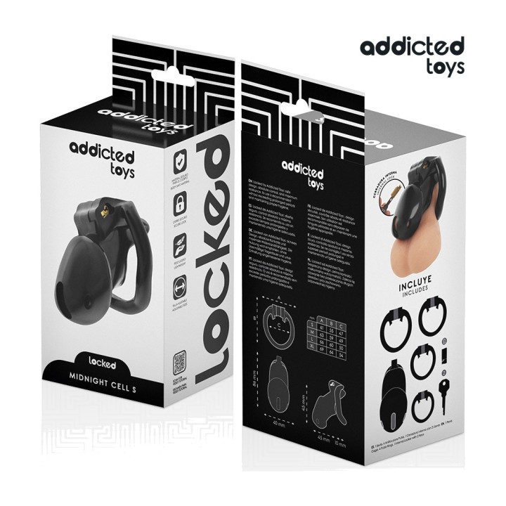 ADDICTED TOYS Jaula de castitat per penis LOCKED-MIDNIGHT