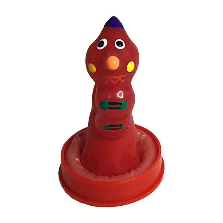CONDOMERIE Decorative hand-painted worm-shaped condom