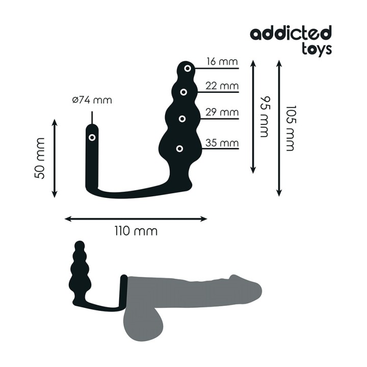 ADDICTED TOYS Anal plug with ring model 5 D-242877