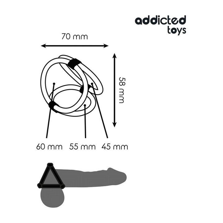 ADDICTED TOYS Trippelring för penis D-242860