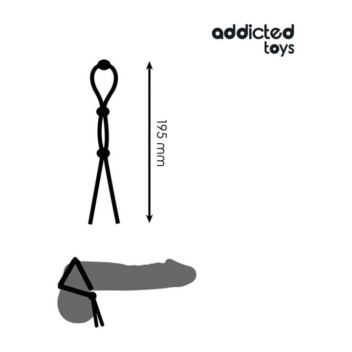 ADDICTED TOYS Silikatkord för trippel lassopenis D-242857