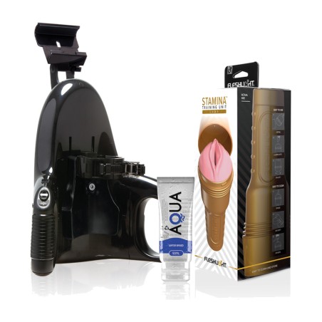 pack de masturbador vaginal amb base automàtica i lubrificant pink lady-stamina training unit-universal-launch aqua quality 50 ml