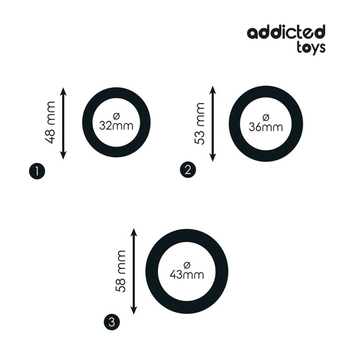 ADDICTED TOYS Conjunt d'anells de silicona per al penis