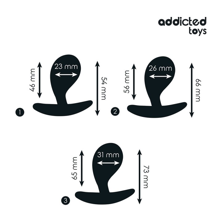 ADDICTED TOYS Set af tre analplugs i silicon, model 3