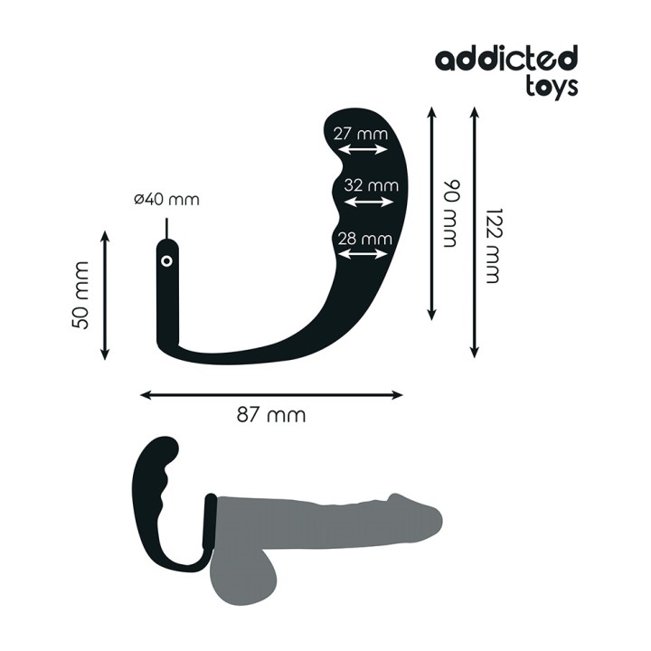 ADDICTED TOYS Plug anal de silicona con anillo modelo 4