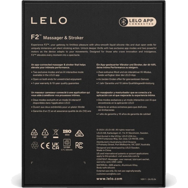 LELO Mužský masturbátor F2S D-242818VAR
