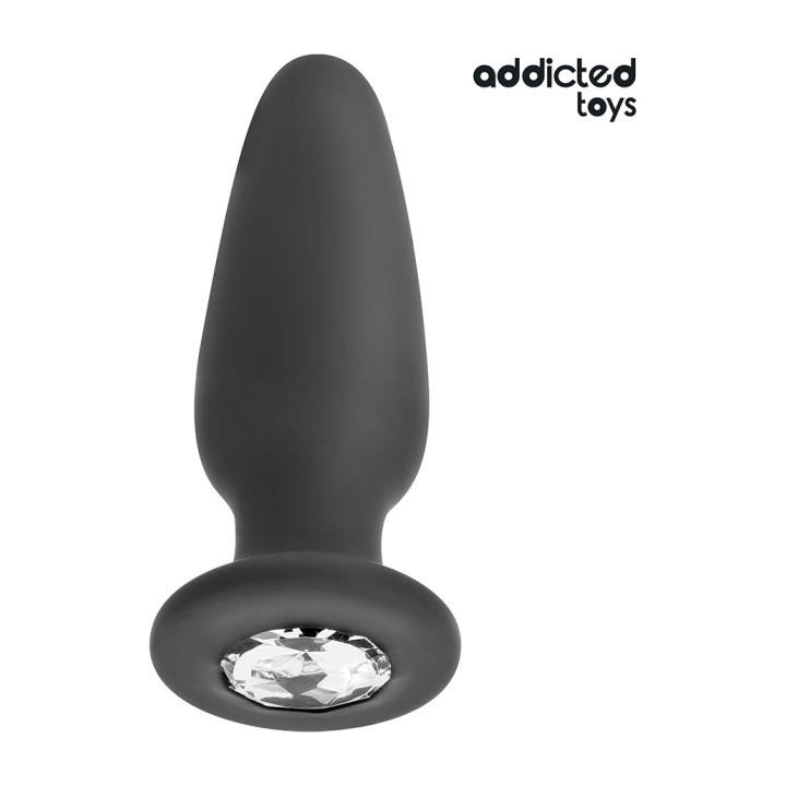 ADDICTED TOYS Plug anal de silicone com joia 8,8-12,6CM