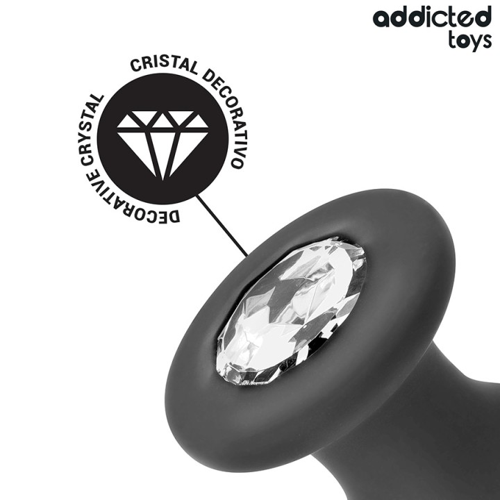 ADDICTED TOYS Plug anal de silicone com joia 8,8-12,6CM