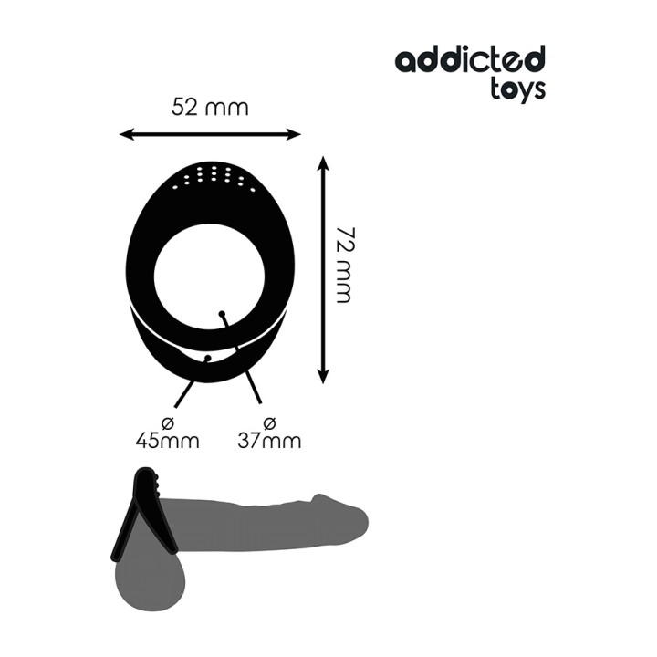 ADDICTED TOYS Textured double ring for the penis D-242862
