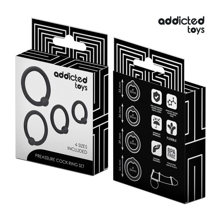 ADDICTED TOYS Sadaření silikových prstenů pro penis D-242837