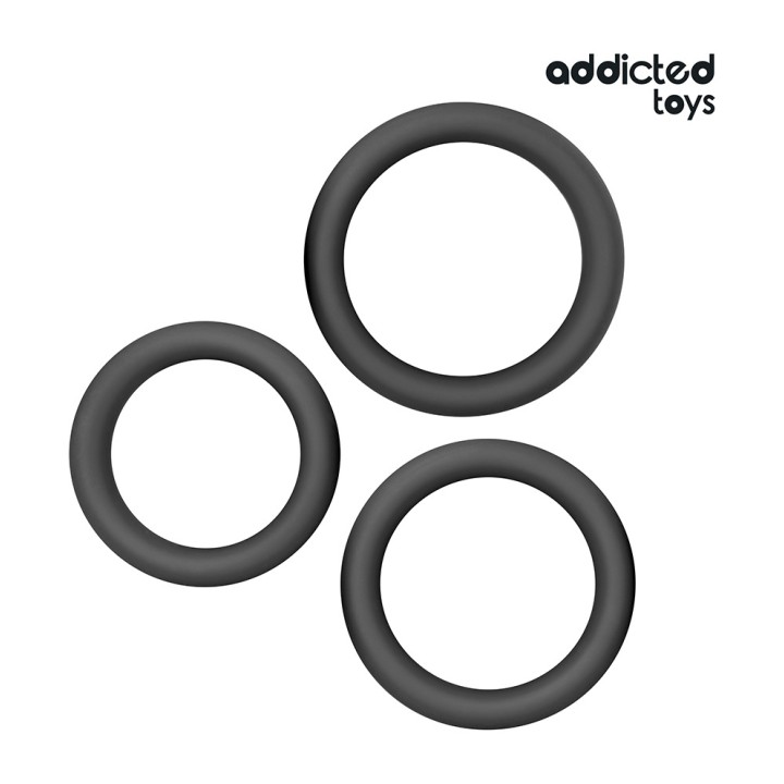 ADDICTED TOYS Sada rovínkových siliconových prstenov pre