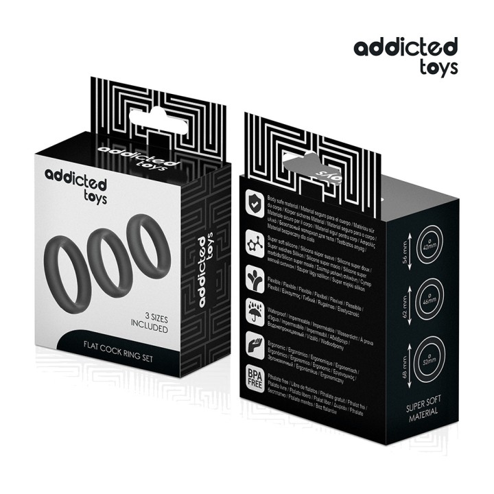 ADDICTED TOYS Set di anelli piani in silicone per il pene