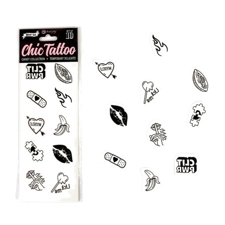 set van 10 tijdelijke tattoos candy collection