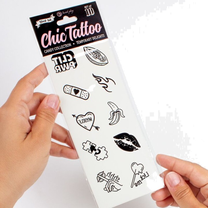 SECRETPLAY Kit com 10 tattoos temporários CANDY COLLECTION