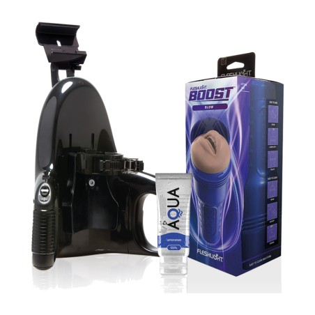 pack de masturbador boca amb base automàtica i lubrificant blow-universal-launch aqua quality 50 ml