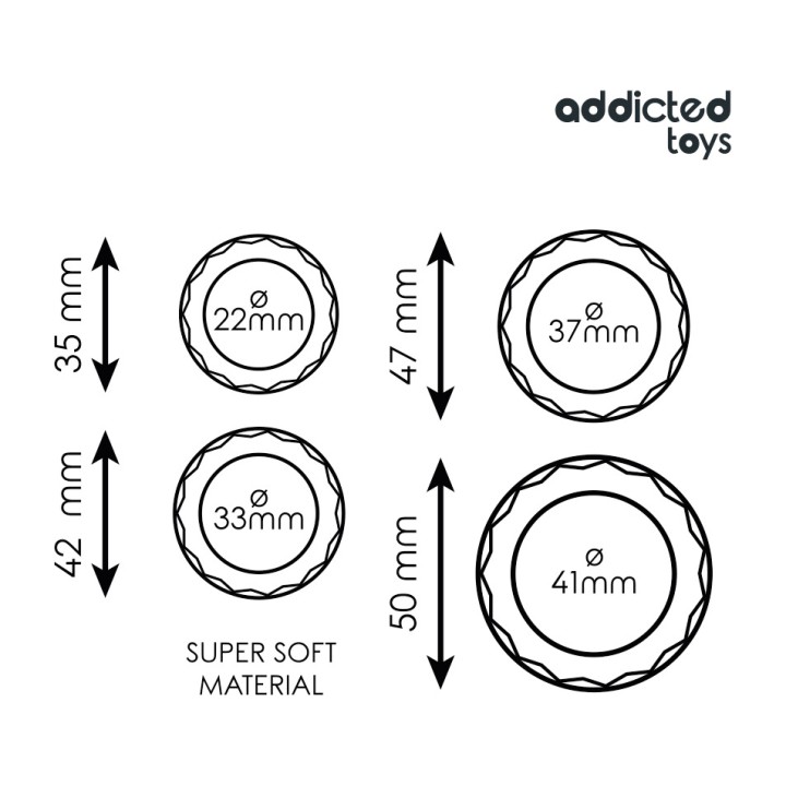 ADDICTED TOYS Ensemble de bagues texturisés pour le pénis 4