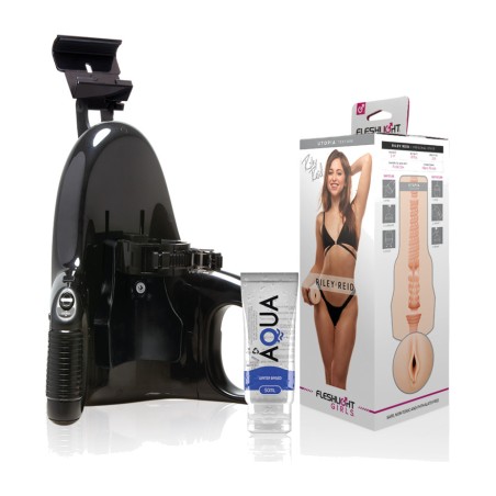 kit de estimulador vaginal com base automática e lubrificante riley reid-utopia-universal-launch aqua quality 50 ml
