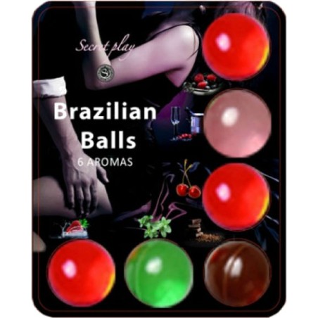 kit com 6 bolas de lubrificante íntimo com aroma de frutas hot-balls