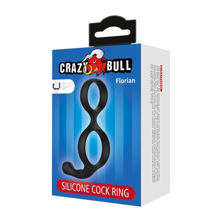 CRAZY BULL Dvojité kolieno z siliconu pre penis a tečka
