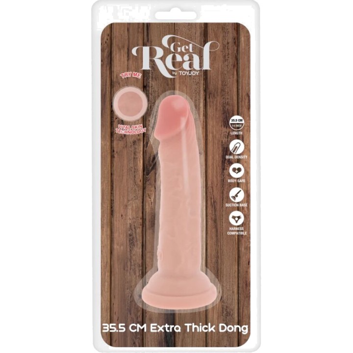 GET REAL Realistic Thick Dual Density TPE Dildo DELUXE 35,5
